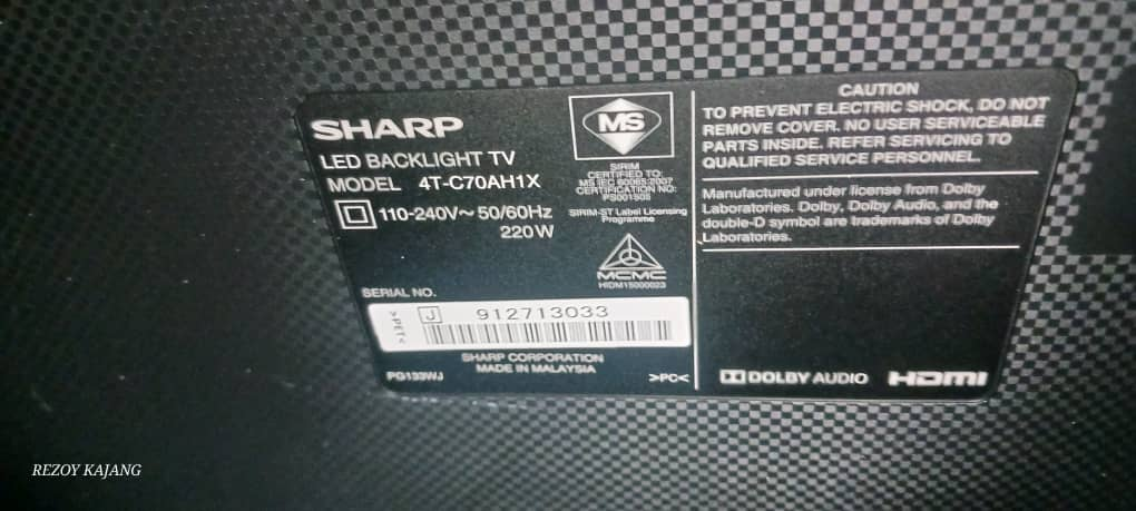 Sharp 70" LED TV (Model 4T-C70AH1X) - Image 2