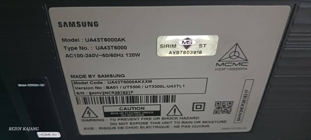 Samsung 43" LED TV (Model-UA43T6000AK) - Image 2